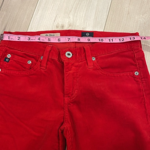 NWOT Red Corduroy AG Stevie Slim Straight Pants, size 26R. - Picture 6 of 9